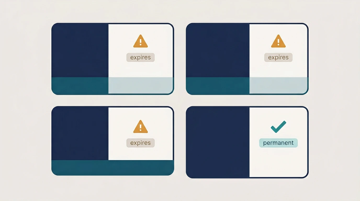 Comparison table showing QR code platform permanence policies: QR Tiger, Flowcode, Bitly, and QR Nova